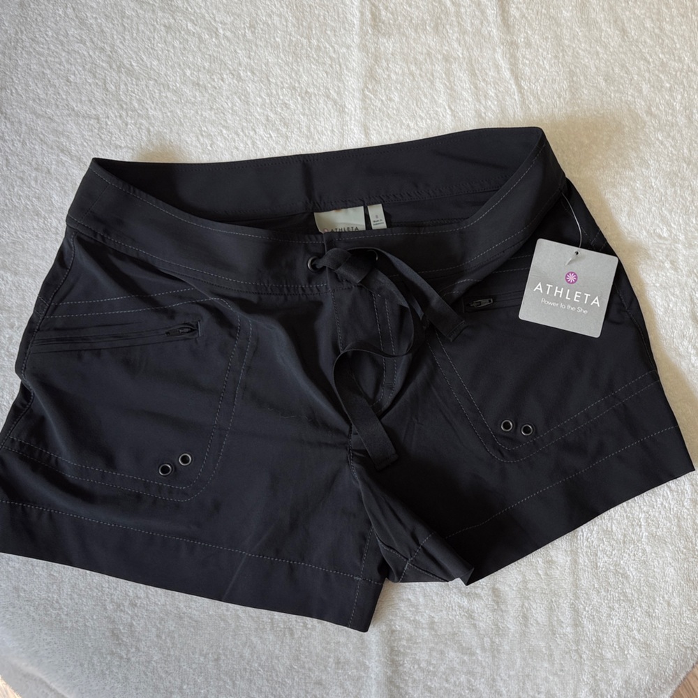 Athleta Black Athletic Drawstring Shorts